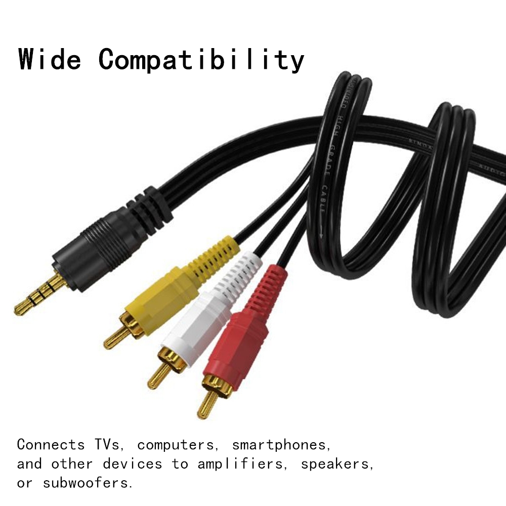 3.5mm to 3 RCA Audio Video Cab - Audio Home Cinema ulasan dan harga