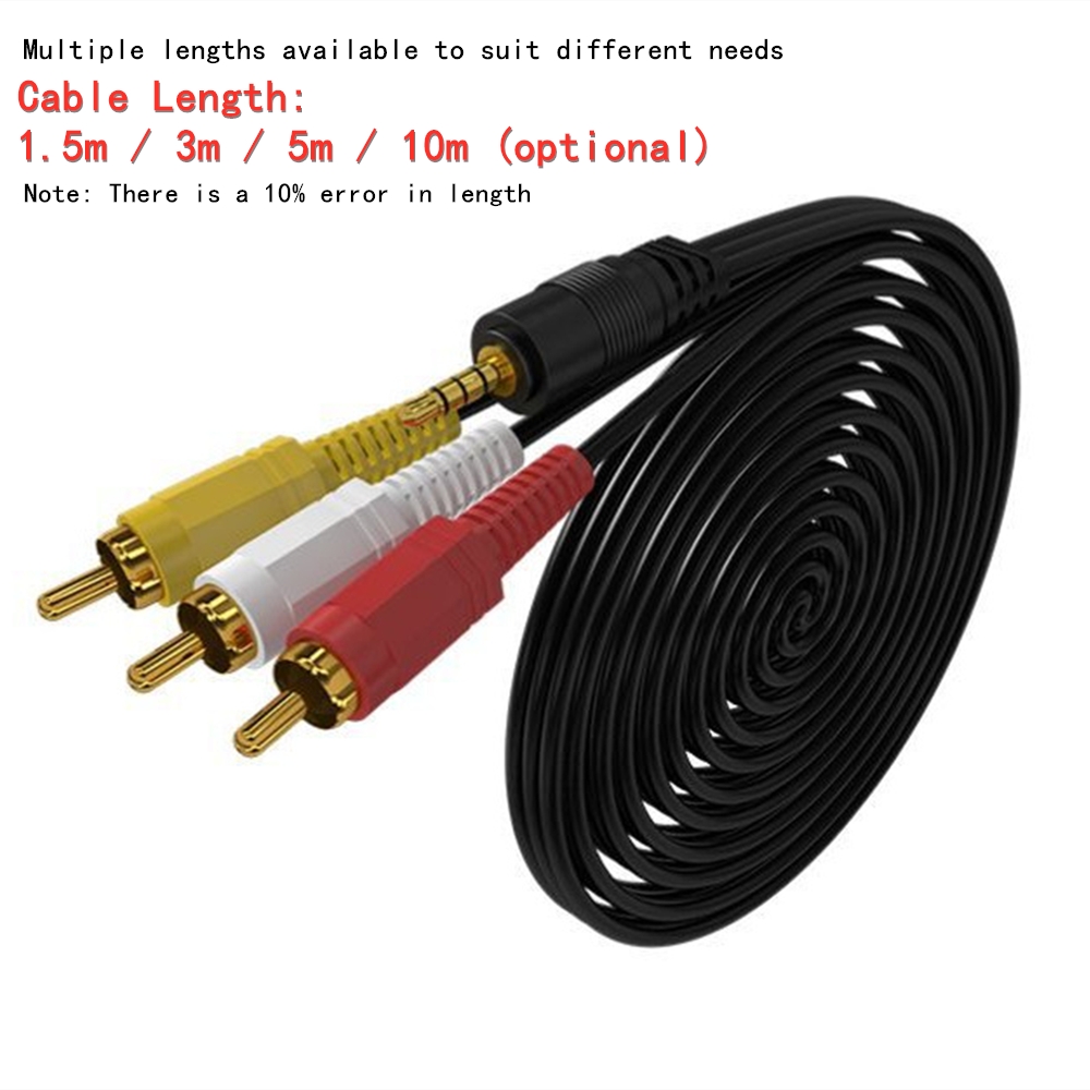 3.5mm to 3 RCA Audio Video Cab - Audio Home Cinema ulasan dan harga
